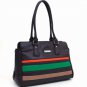 Brown designer inspired Multicolor Striped Celebrity Shoulder Bag Purse