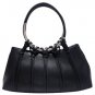 Black Designer Inspired Shoulder Bag w/ Looped In Ring Straps Handbag Purse