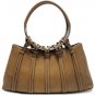 Brown  Designer Inspired Shoulder Bag w/ Looped In Ring Straps Handbag Purse