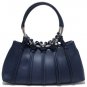 Navy Blue Designer Inspired Shoulder Bag w/ Looped In Ring Straps Handbag Purse