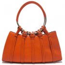 Red Designer Inspired Shoulder Bag w/ Looped In Ring Straps Handbag Purse