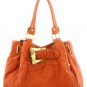 ORANGE. Inspired Washed Designer Belt Buckle Handbag Bag