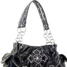 Black Designer Cross Studs  Inspired tote Western Handbag Purse New