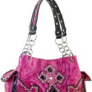 Pink Designer Cross Studs  Inspired tote Western Handbag Purse New