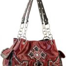 Red Designer Cross Studs  Inspired tote Western Handbag Purse New