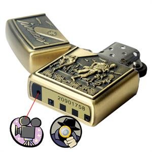 8GB Bronze Lighter Spy Camera w/ Hidden 640 x 480 20 Fps DVR Cam,SPY LIGHTER CAMERA