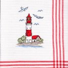 BEAUTIFUL EMBROIDERED LIGHTHOUSE DISHTOWEL