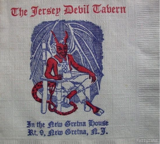 Old South Jersey Devil Tavern Paper Cocktail Bar Napkin