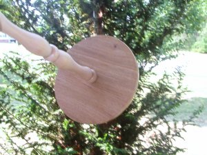 Wooly Knitpicks Cherry Rose beaded Top Whorl Drop Spindle