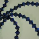 Dark Sapphire Aurora Borealis Diamond Shaped Swarovski Crystal Necklace