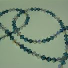 Indicolite and Crystal Aurora Borealis Diamond Shaped Necklace