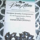 10 Swarovski 2-Hole Sliders/Beads ~ Light Sapphire - Silver-Plated ~ Pointed Rectangle