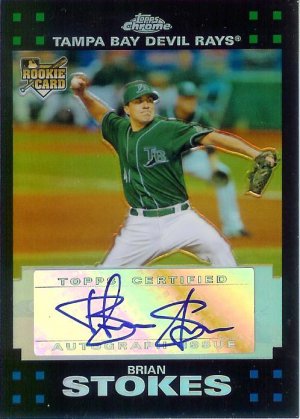 2007 Topps Chrome Brian Stokes Refractor auto 028/500