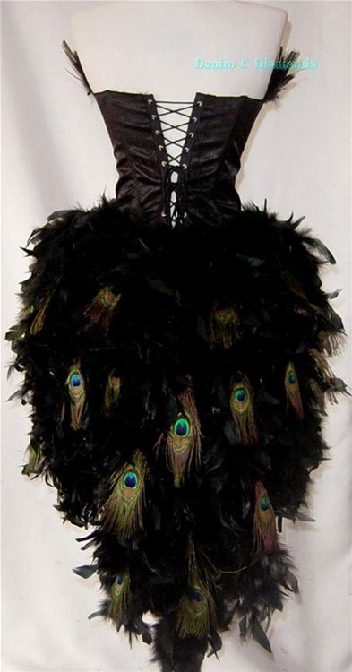 L~Custom Made Peacock Eye Feather Burlesque Mardi Gras Costume