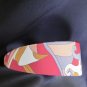 Headband made with authentic Emilio Pucci Silk Blue Yellow