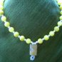 Handmade beaded necklace (YELLOW/WHITE)
