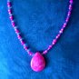 Handmade Beaded Necklace Fuchsia