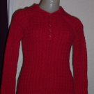 Red Aeropostale Slim Fit Button Down Hoodie - Medium