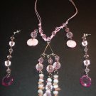 Pink Creamy Love Necklace & Earring Set