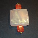 Red & Creme Squares Pendant