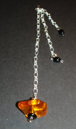Silver Three String Amber Pendant