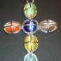 Silver Multi- Colored Cross Pendant
