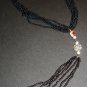 Black Beaded Strands Necklace