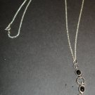 Silver & Black Ovals Necklace