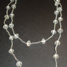 Clear Beaded Extra Long Necklace