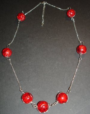 Shattered Red Globe Necklace