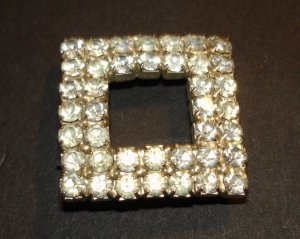 Rhinestone Square Brooch