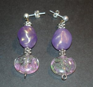 Lavendar Flower Earrings