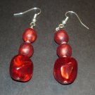 Red Velvet Beaded Earrings