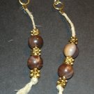 Gold & Brown Tribal Dangle Earrings