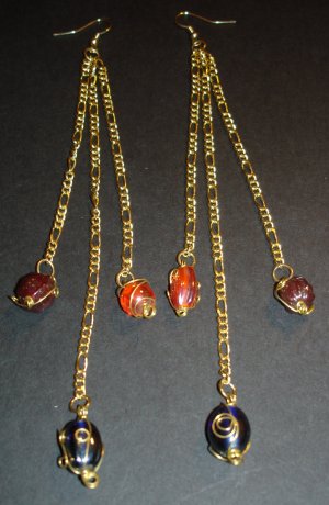 Gold Swirls Dangle Earrings