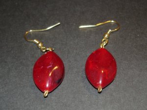 Red Ovals Earrings