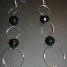 Silver & Black Beaded Dangle