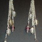 Silver Swirl Drop Chains Earrings