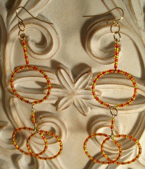 Fire Circles Dangle Earrings