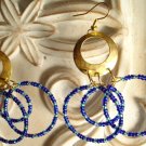 Blue Circles Dangle Earrings