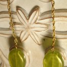 Gold & Green Drop Earrings