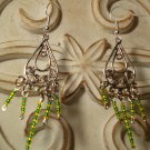 Green & Yellow Beaded Earrings