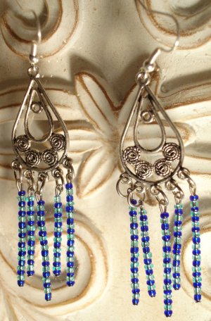 Silver Ocean Dangles Earrings