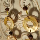 Brown & Cream Circle Earrings