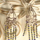 Blue & Yellow Dangle Earrings
