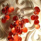 Red Shells Dangle Earrings & Pendant Set