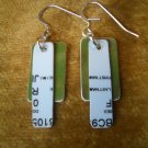 Green & White Credit Card Earrings