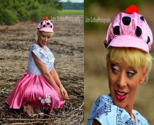 Poodle dress with hat