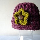 the park bench hat in eggplant purple.