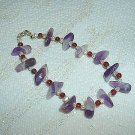 Lovely & Unique New Chevron Amethyst, Garnet & Pearl Bracelet